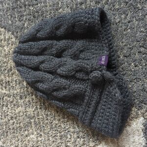 REI 100% Wool Hat Cable Knit Gray